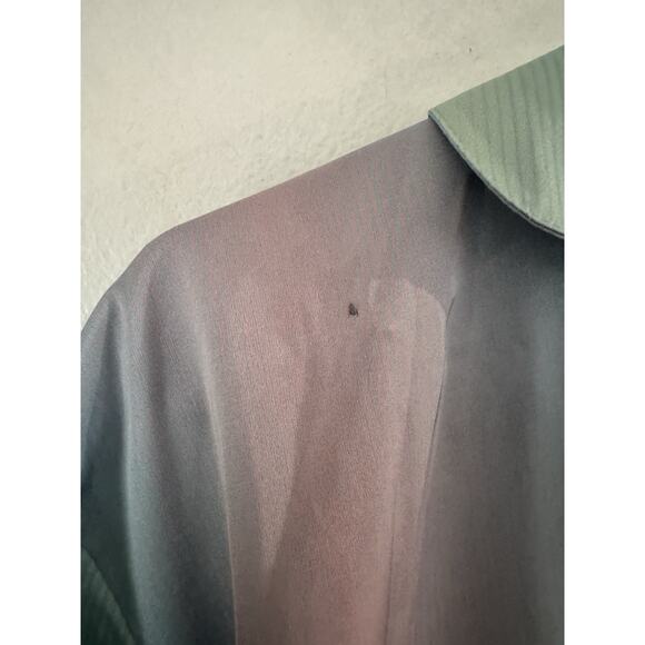 NWD Open Edit Rainbow Satin Short Sleeve Button Front Cropped PJ Top Size XS - Picture 4 of 5